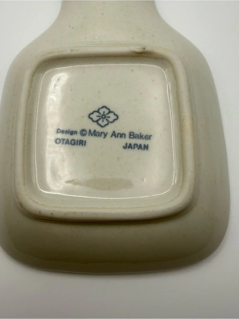 Vintage Otagiri Mary Ann Baker Spoon Rest Southwestern Blue Stoneware Japan 10”